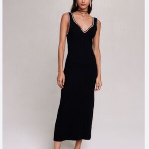 NWT 🖤 Maje Womens  Ribbed Maxi Dress Black